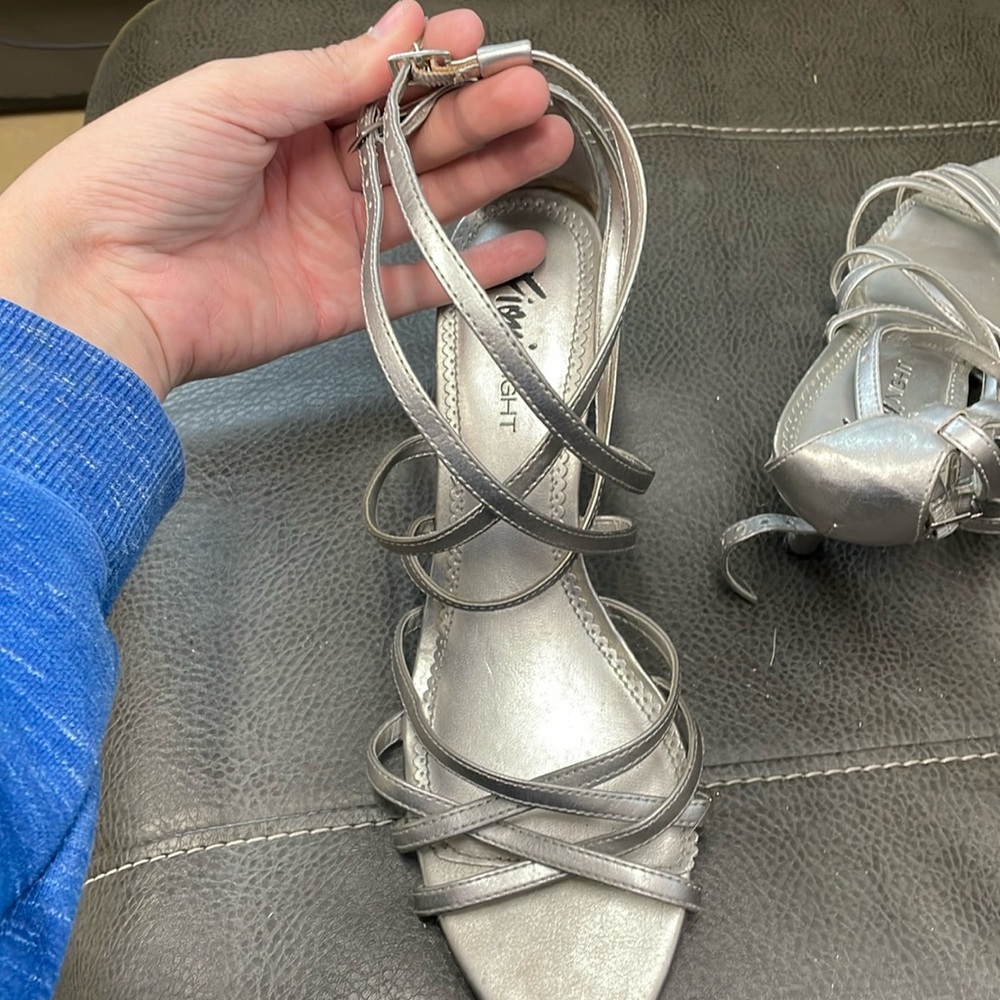 Silver Strappy heels
